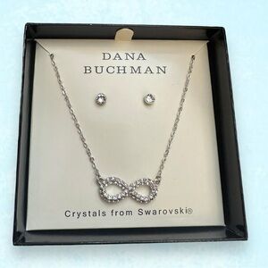 🆕 NWT Dana Buchman Swarovski Infinity Pendant Necklace & Earring Set